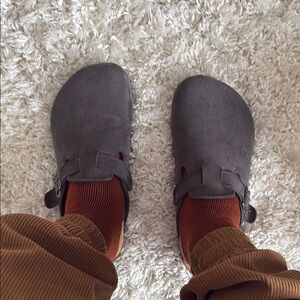 Men's Gray Suede Slip-On Shoes
